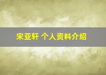 宋亚轩 个人资料介绍